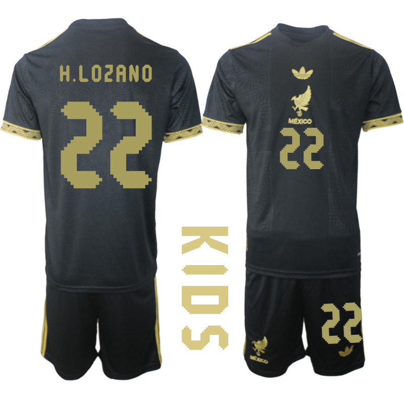 Youth 2025-2026 National Team Season Mexico Black 22 Soccer Jersey